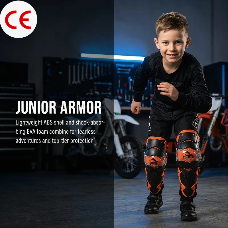 KN01H Kids Youth Motorcycle Of - Knee Guard Hard recension och pris