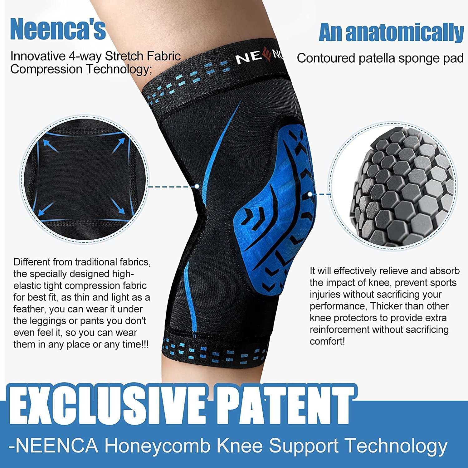 NEENCA Knee Brace Compression  - Knee Guard Hard recension och pris