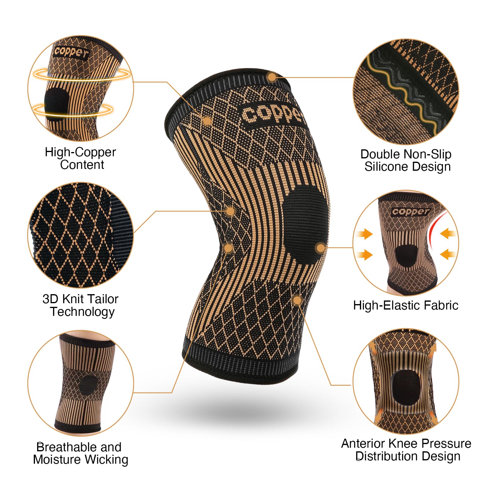 Copper Knee Braces for Women a - Knee Guard Hard recension och pris